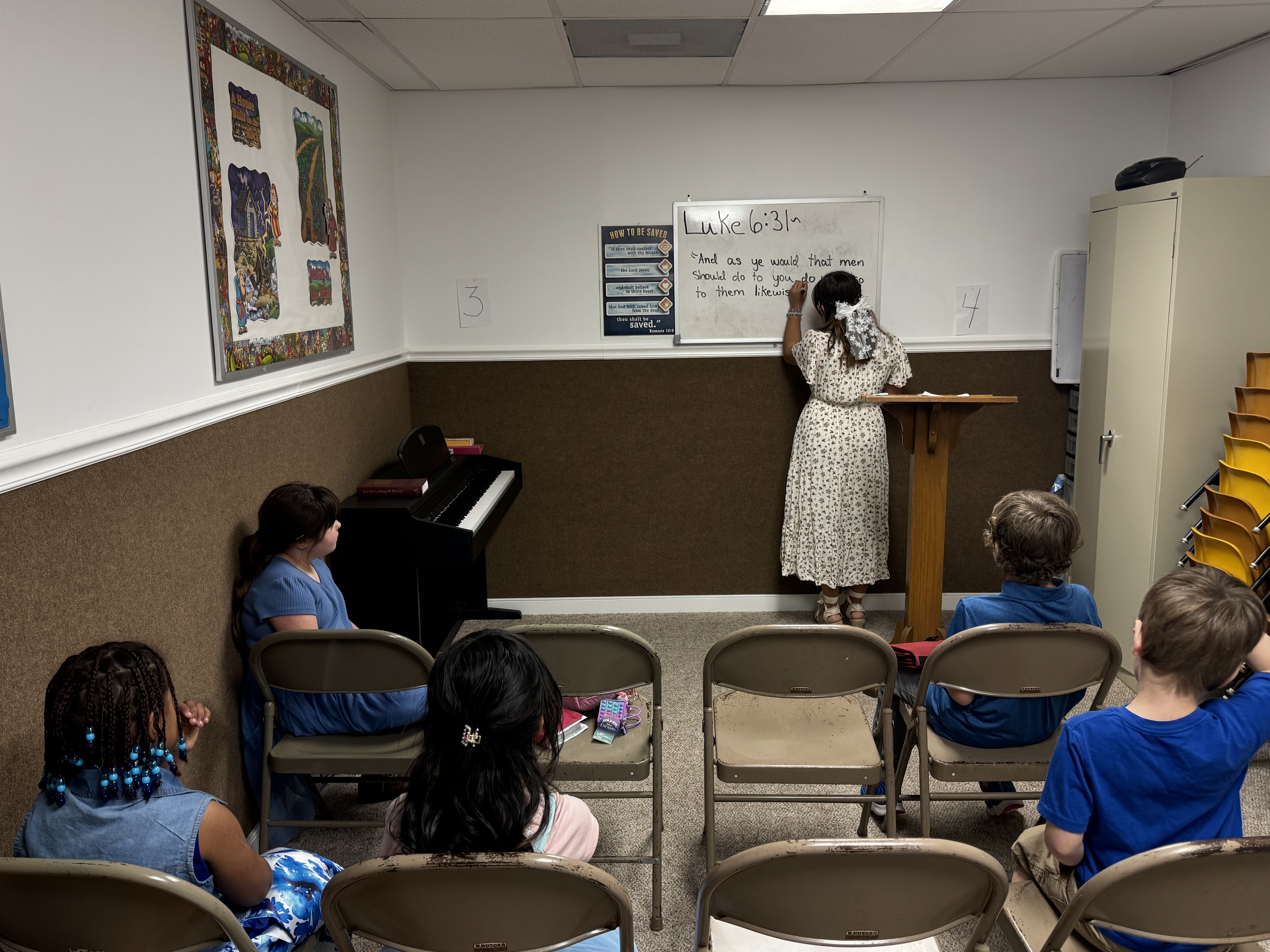 Children's Sunday School Grades 1-3 enjoying a lesson